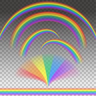 叠加的彩虹桥放射状图片